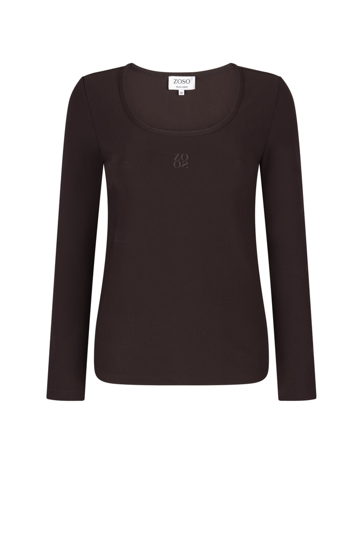 Zoso Travel Top June Espresso 264, lichtgewicht reisjacke met rits en capuchon, geschikt voor reizen en buitenactiviteiten.