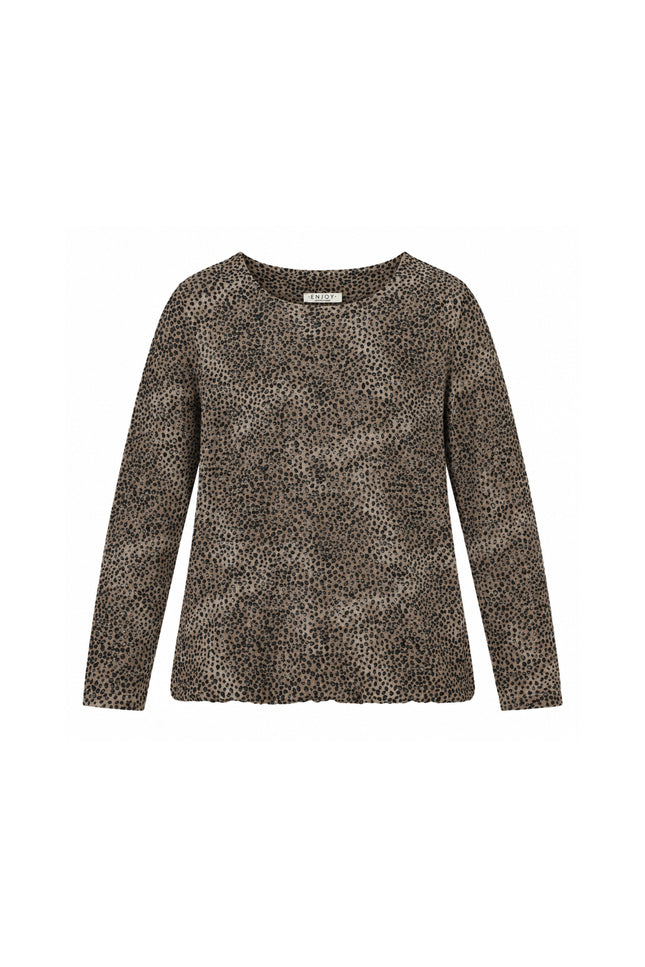 Sweater Cosy Dierenprint Taupe 183623