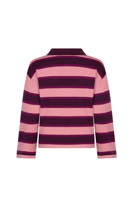 Top Balou Knitted Aubergine Coral Pink