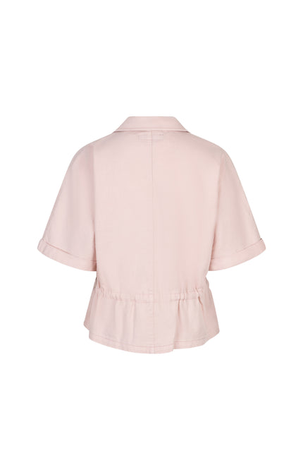 Red Button Blouse Drew Drawstring Co/Linen Blossom SRB4909 Stretchshop.nl