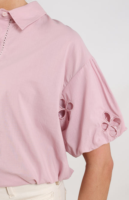 Nukus Blouse Leia SS Blush NKS02127 Stretchshop.nl