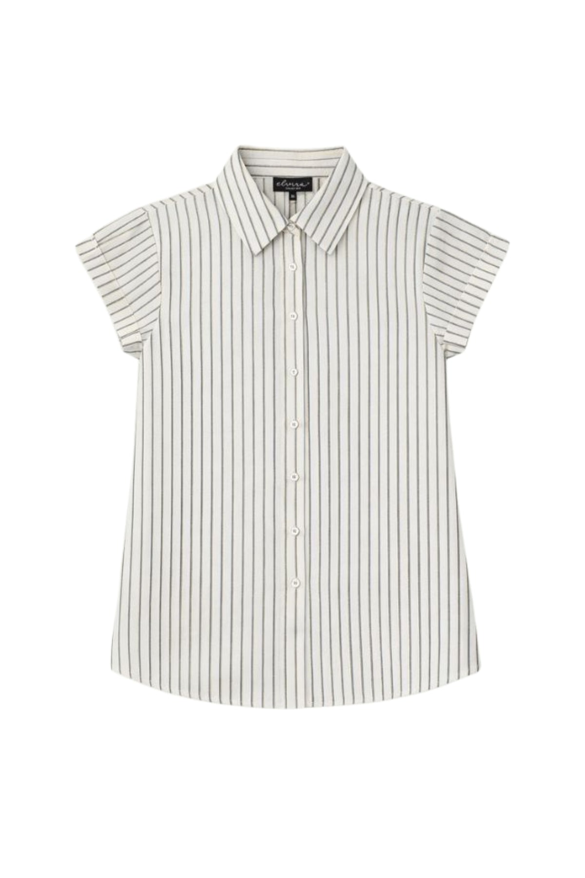 Offwhite blouse Alise van Elvira Casuals, lichtgewicht met lange mouwen en losse pasvorm, gedragen door een model.