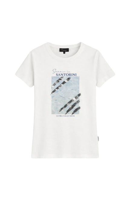 Elvira Casuals T-shirt Santorini Offwhite Stretchshop.nl