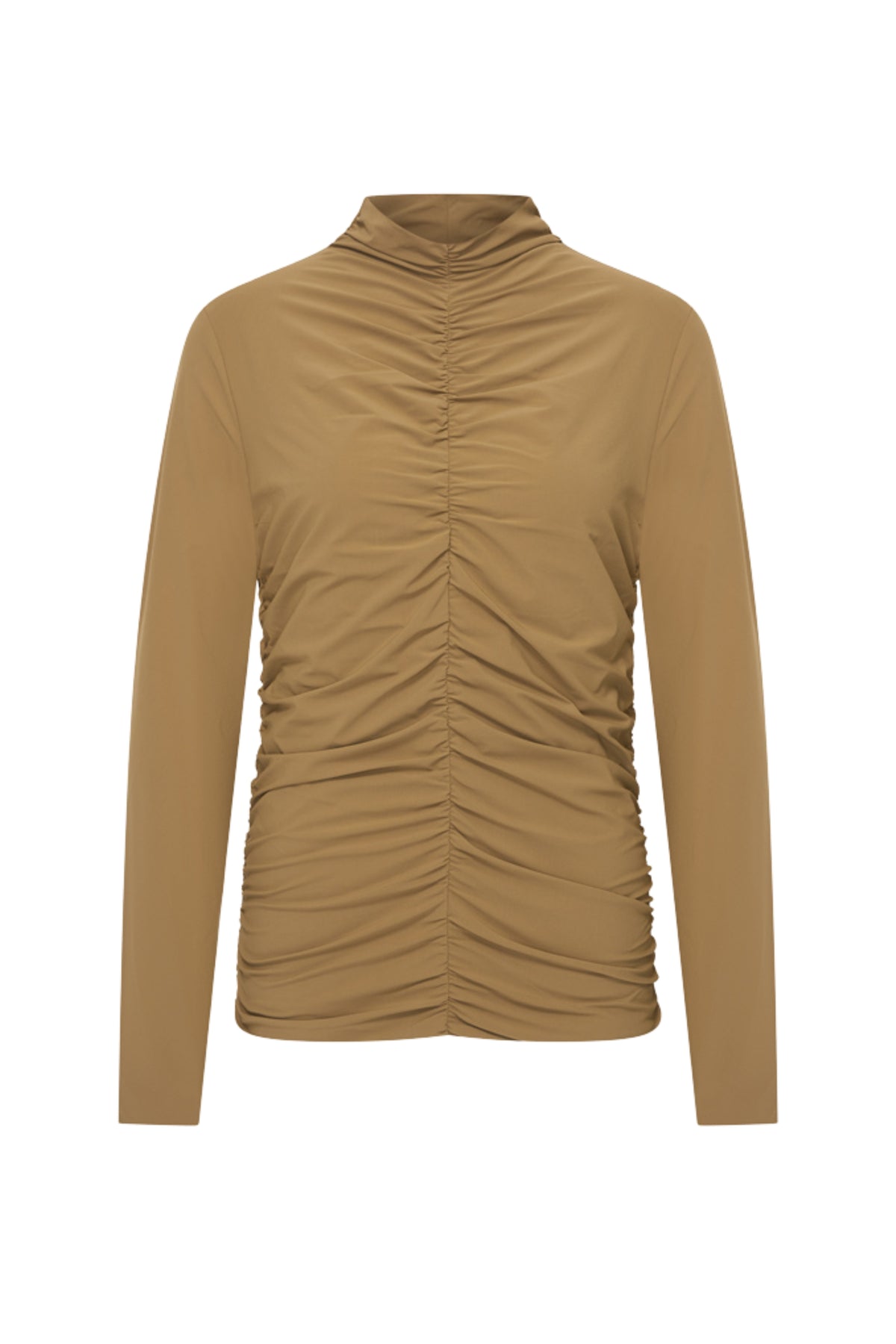 Mi Piace Travel Top Wrinckle Light Kangaroo, lichtgewicht dames top met wriemelpatroon, casual stijl en comfortabele pasvorm.