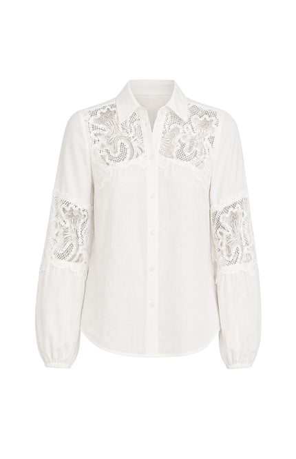 Blouse Lace Details Snow O01-21-301