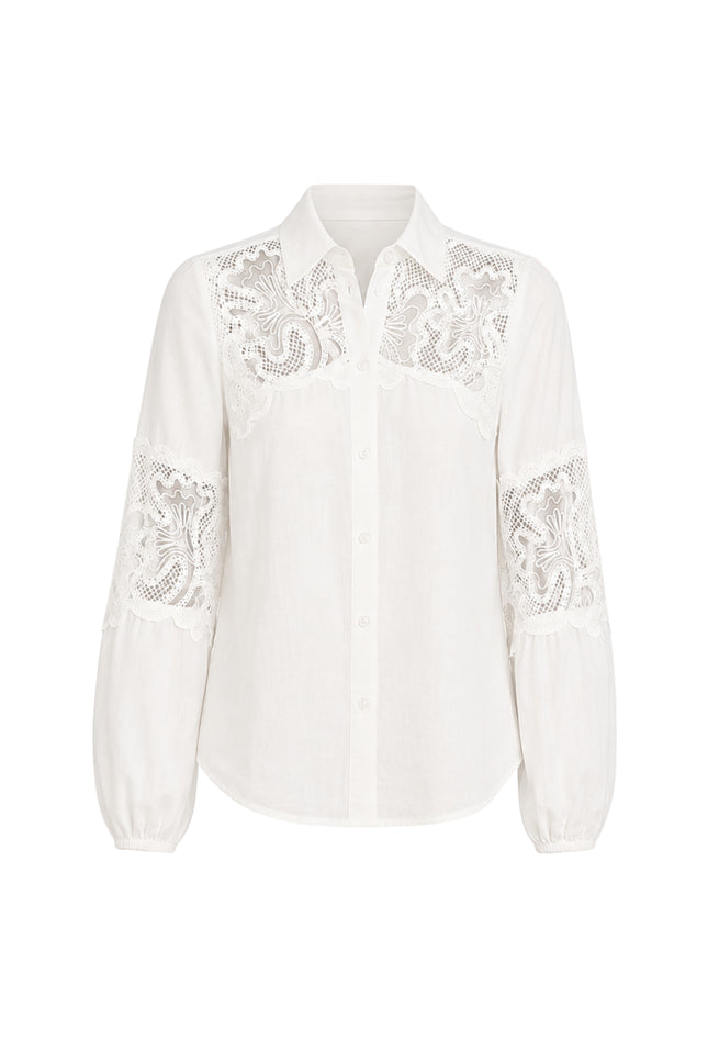 Blouse Lace Details Snow O01-21-301