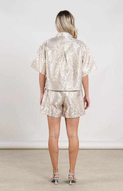 Nukus Short Dagmar Gold Cloudy NKS09047 Stretchshop.nl