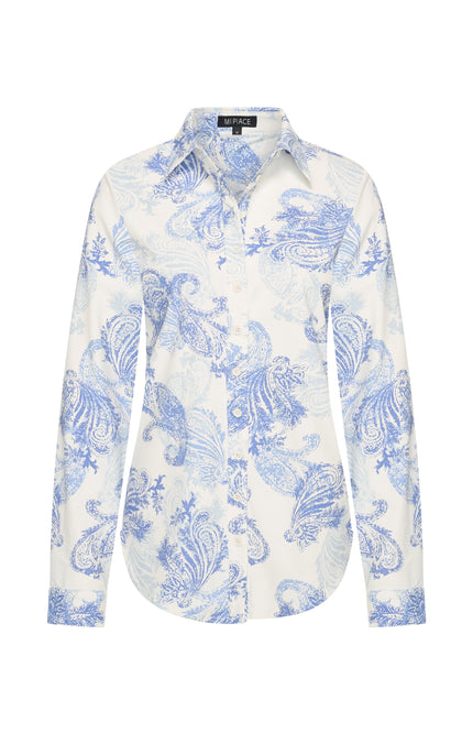Mi Piace Travel Blouse Paisley Print Lavender Blue 60840 Stretchshop.nl