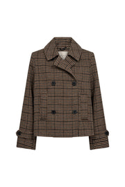 Freequent Fqsalia Desert taupe en zwarte jas met capuchon en ritssluiting, geschikt voor casual en outdoor gebruik