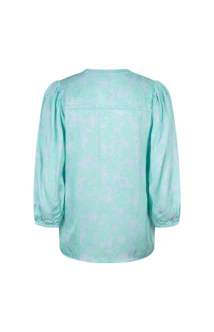 EsQualo Blouse V-neck Daylight Print SP26.14022 Stretchshop.nl