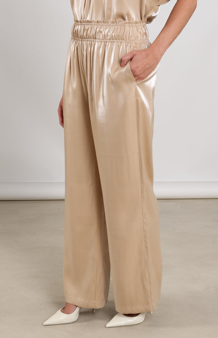 Nukus Broek Rubi Shiny Sand NKS09059 Stretchshop.nl