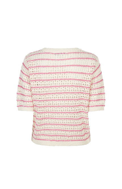 Red Button Top Jolene Stripe Pink SRB4950 Stretchshop.nl