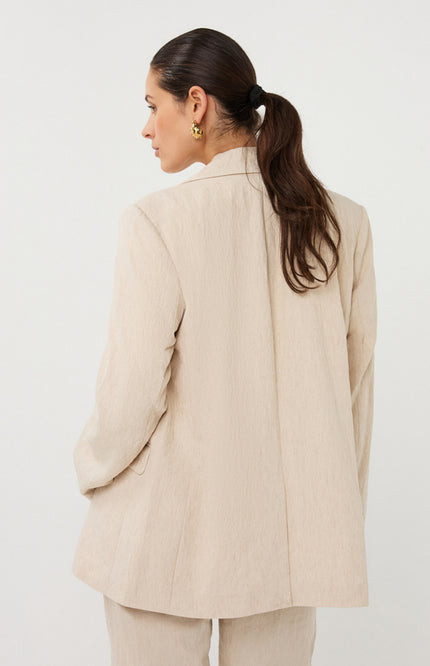 EsQualo Blazer Linen Natural SP26.17000 Stretchshop.nl