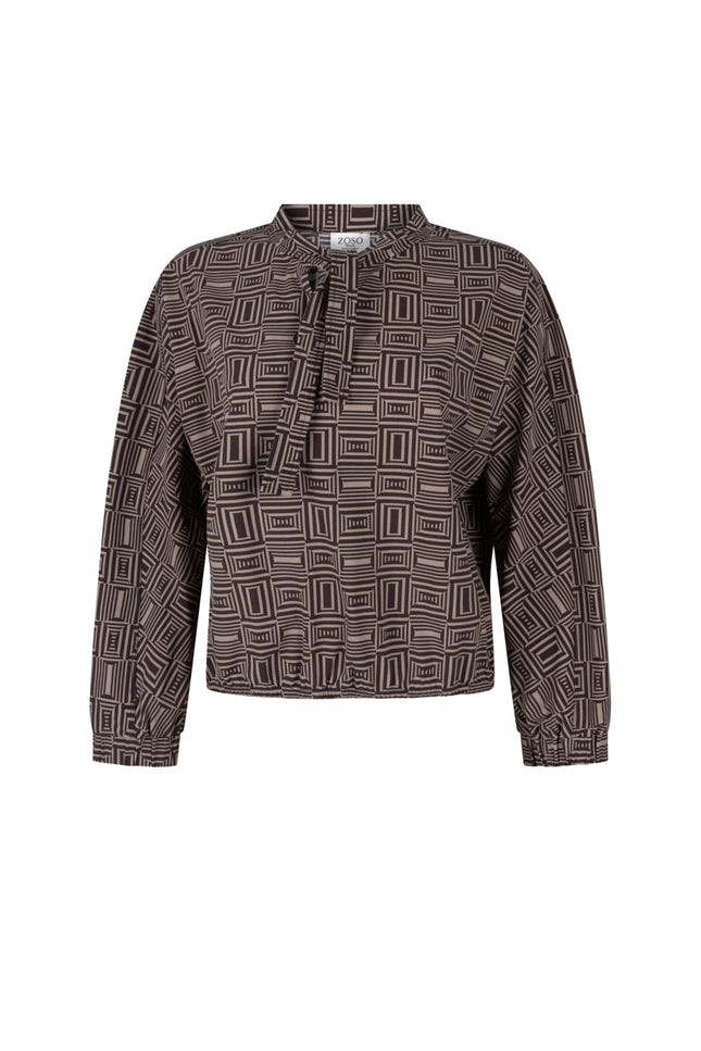 Travel Blouse Lisanne Espresso Taupe 264