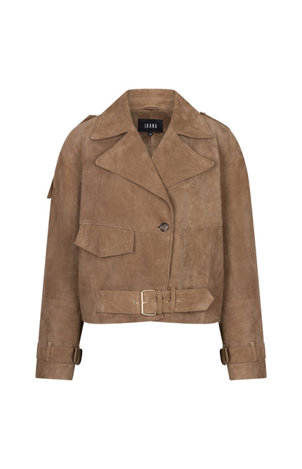 Ibana Jacket Jalissa Suede Iced Coffee Stretchshop.nl