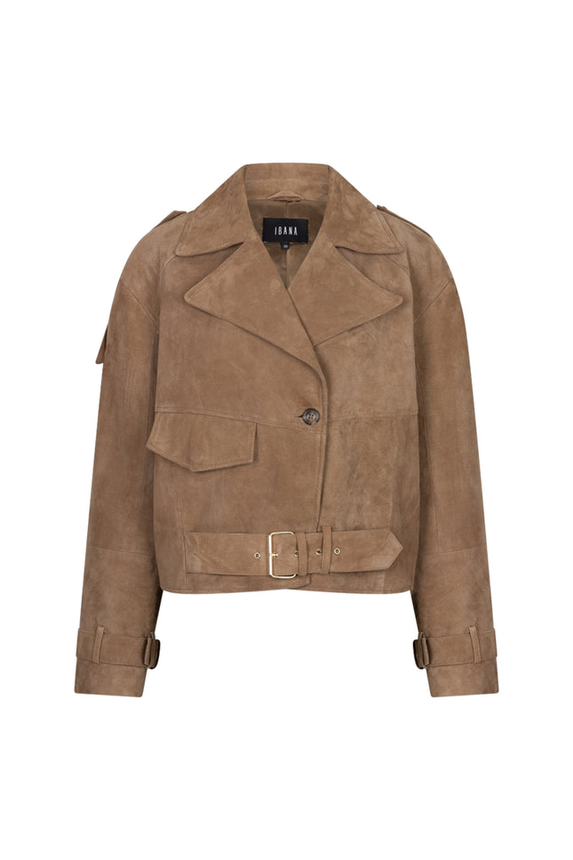 Ibana Jacket Jalissa Suede Iced Coffee Stretchshop.nl