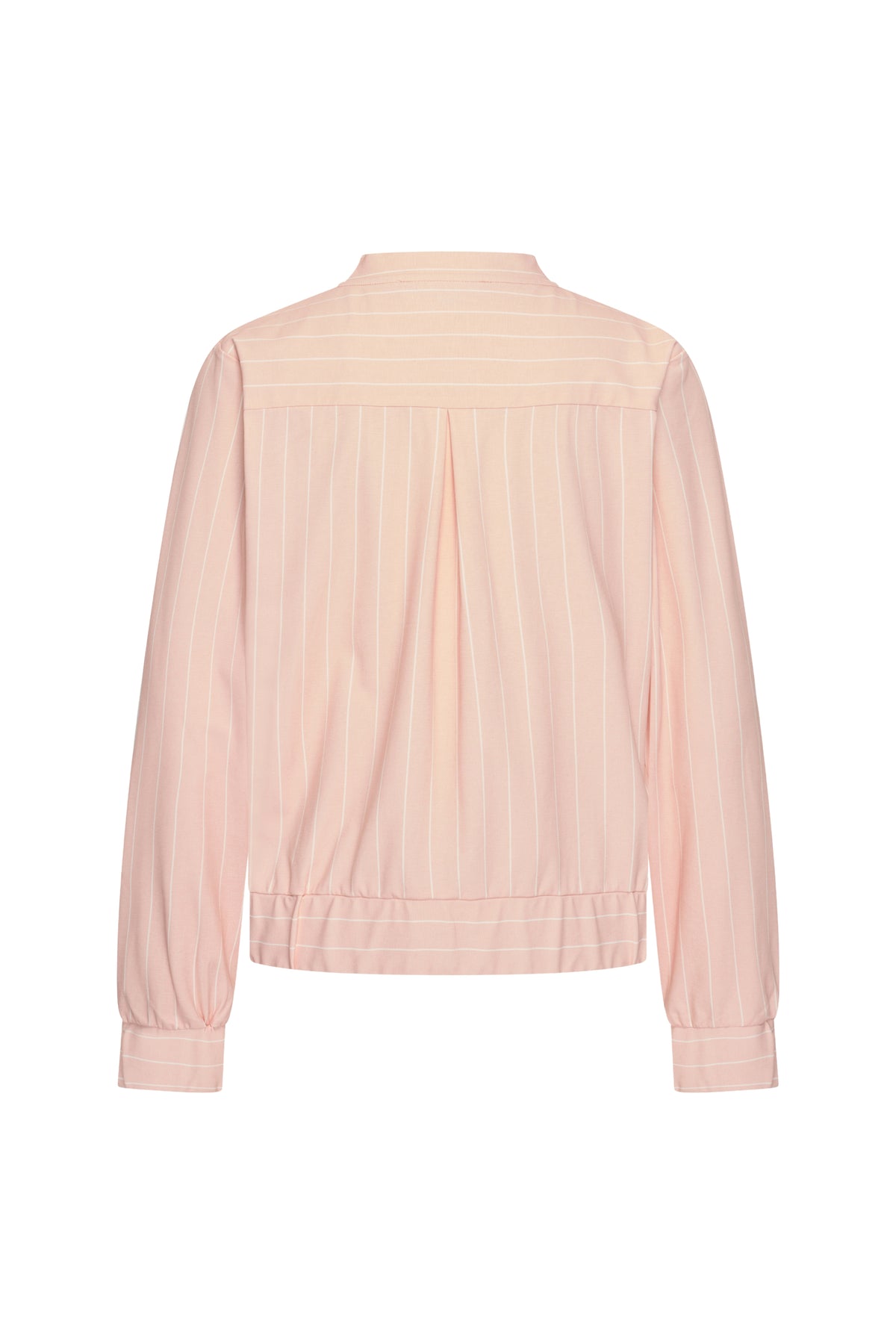 Mi Piace reiskledingjas met klassieke strepen in Mellow Rose, met capuchon en ritssluiting, lichte en comfortabele reisjas.