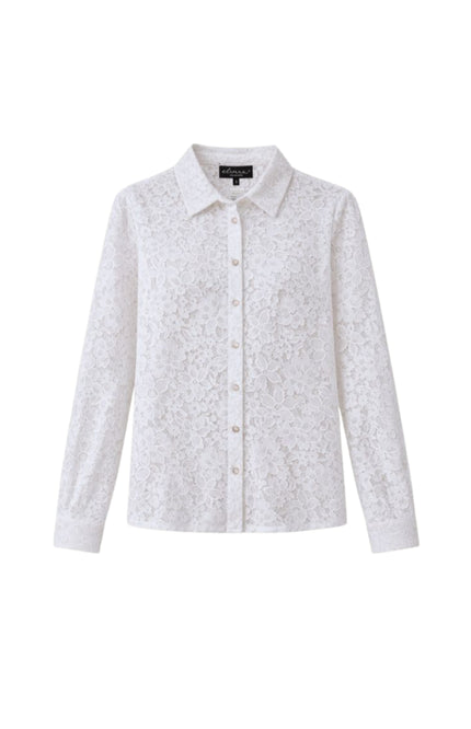 Elvira Casuals Blouse Marell Offwhite Lace Stretchshop.nl