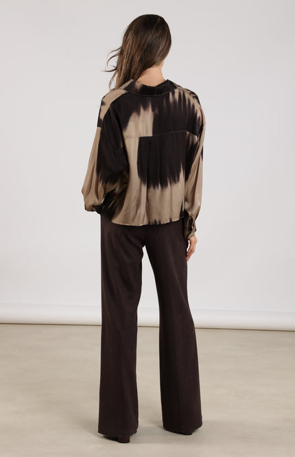 Broek Jill Scuba Dark Chocolate NKS09008