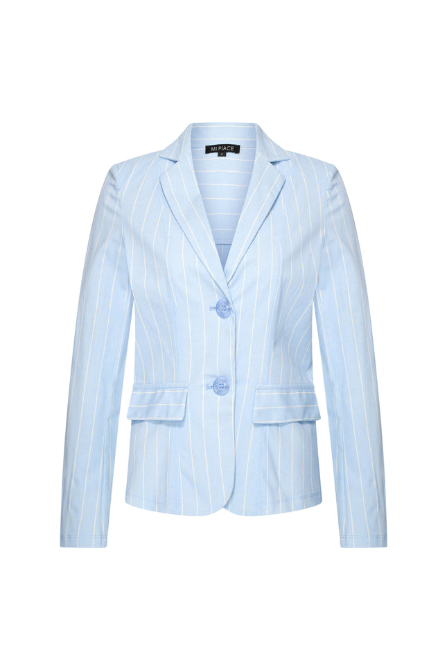 Mi Piace Travel Blazer Classic Stripe Print Lavender Blue 202015 Stretchshop.nl