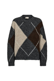 Donkere grijze en oestergrijze Freequent trui met stijlvolle pasvorm en zachte stof, geschikt voor casual en comfortabele outfits