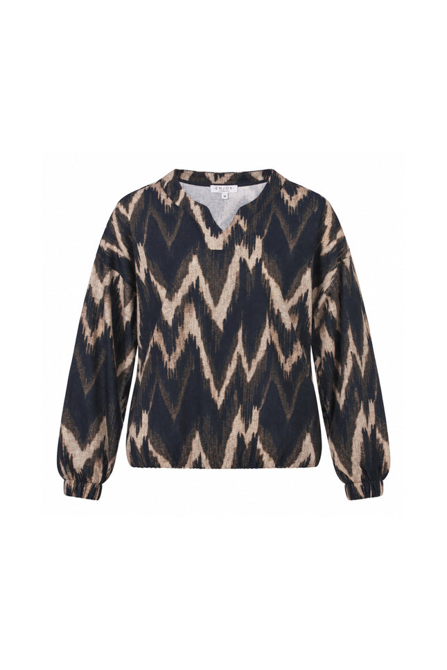 Blouse Grafische Print Navy 156868