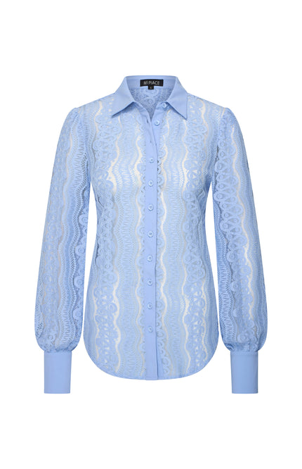 Mi Piace Travel Blouse Kant Lavender Blue 202352 Stretchshop.nl