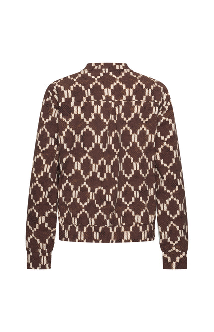 Mi Piace Travel Jacket Ikat Print Espresso 202463 Stretchshop.nl
