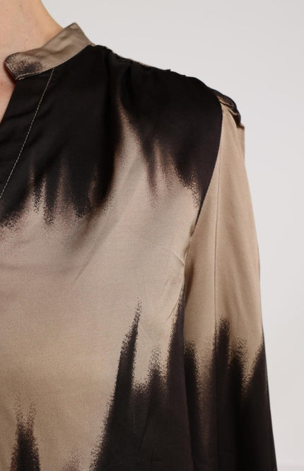 Blouse Lizzy Sand Dark Chocolate NKF02074