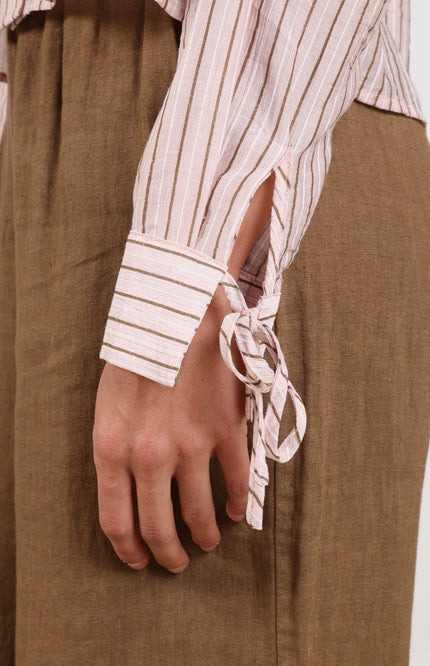 Nukus Blouse Bailey Stripe Blush NKS02165 Stretchshop.nl