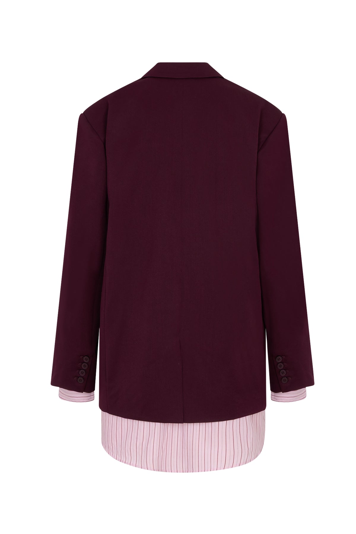 Studio Amaya Bordeaux blazer voor dames, stijlvolle havenblazer met klassieke snit en rijke bordeaux kleur, geschikt voor formeel en casual.