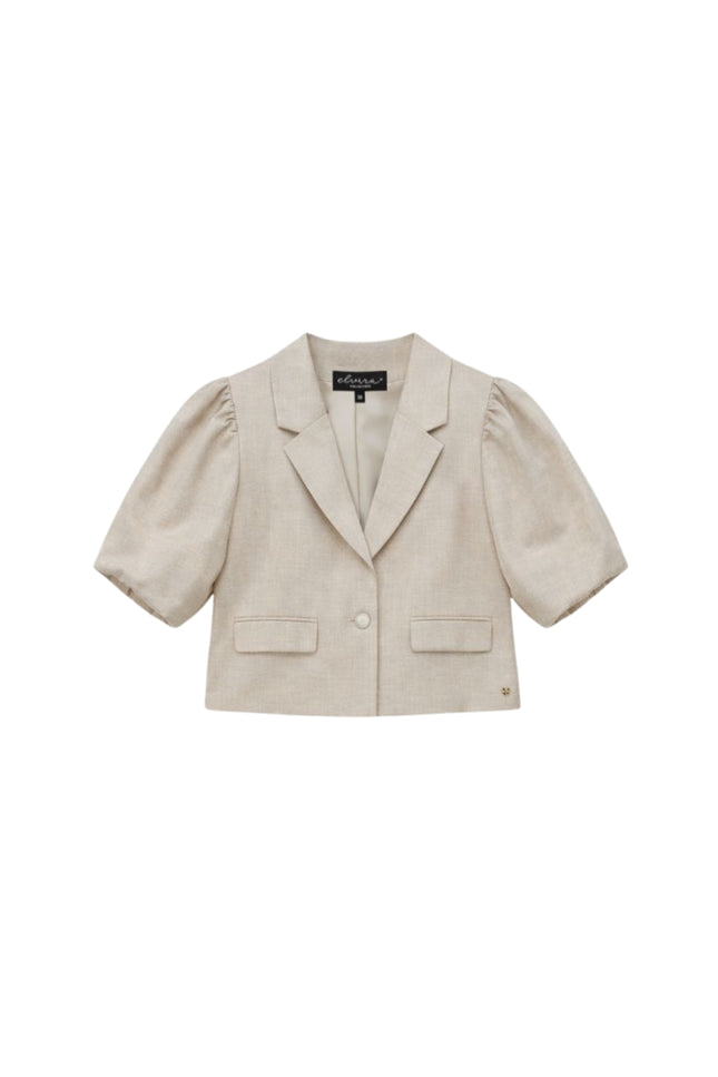 Elvira Casuals Blazer Yara Sand Linnen Stretchshop.nl
