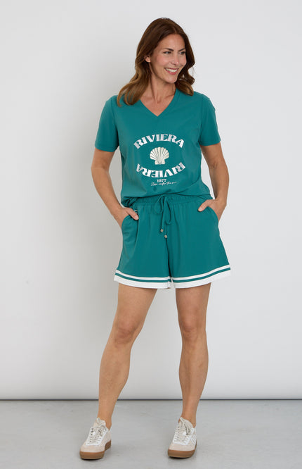 Zoso Travel Short Maud Green 263 Stretchshop.nl