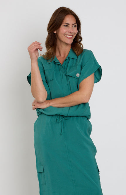 Zoso Blouse Elise Green 263 Stretchshop.nl