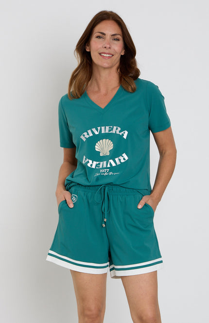 Zoso Travel T-Shirt Sandy Green 263 Stretchshop.nl