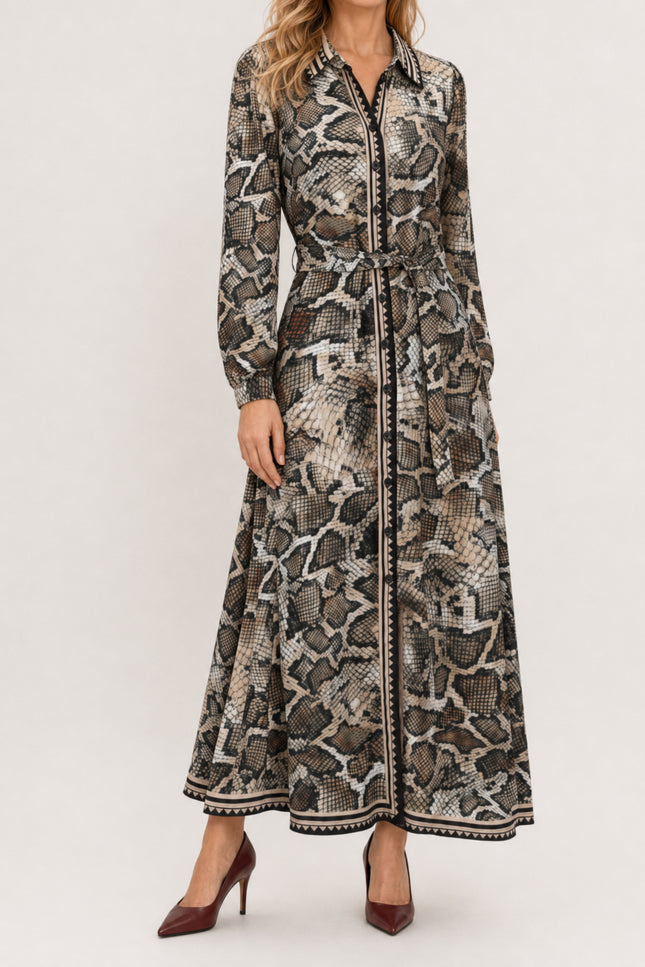 Jurk Maxi Met Slangenprint D601-P176