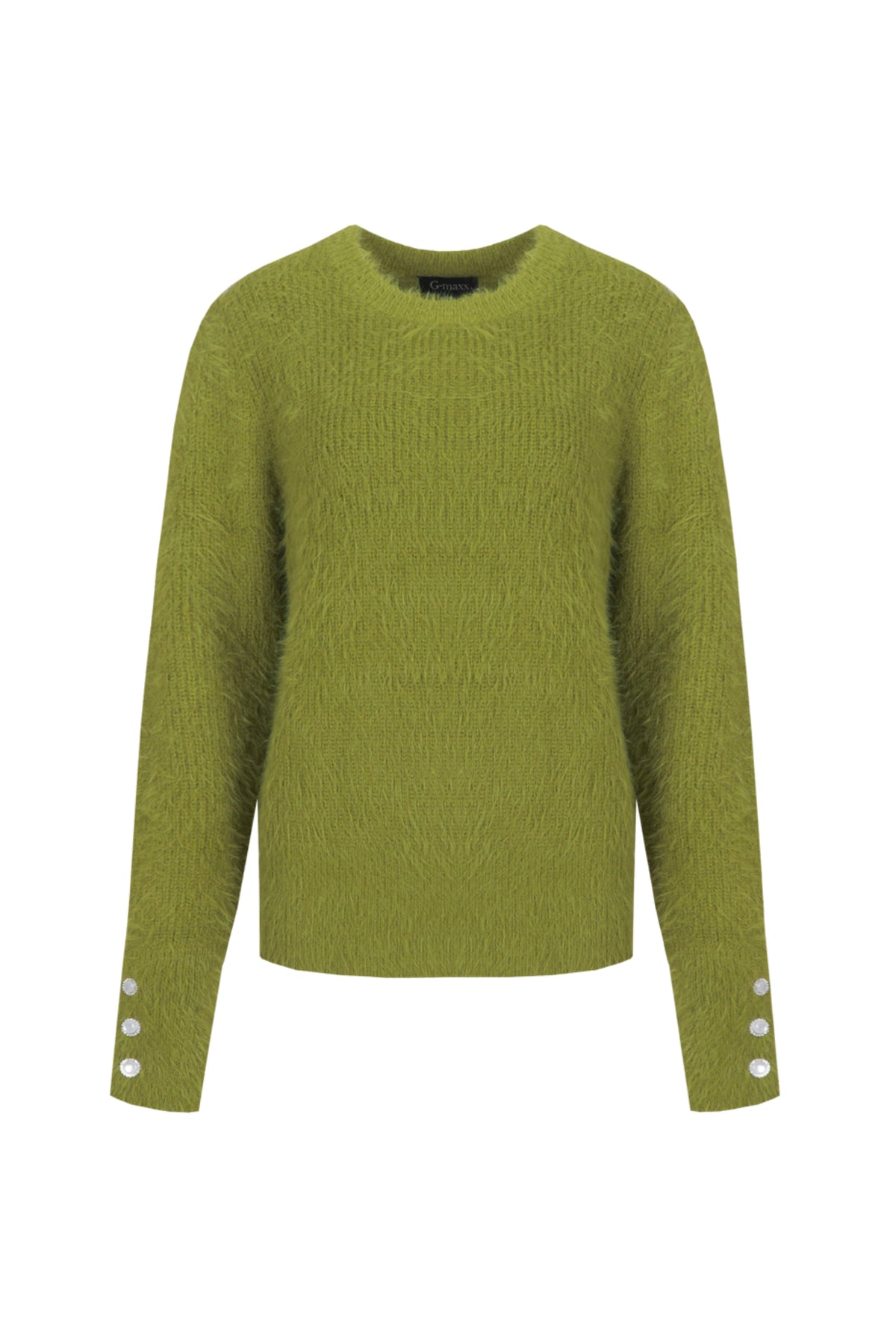 G-maxx brei sweater Maille Knitting Golden Cypress met gedetailleerd breipatroon en zachte textuur, zichtbaar in de afbeelding