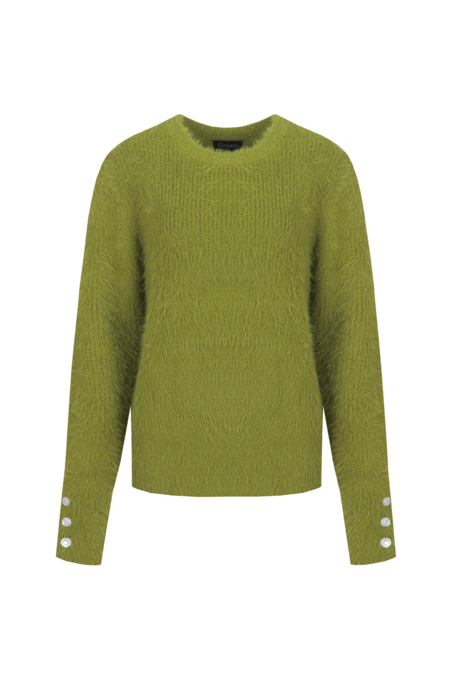 G-maxx brei sweater Maille Knitting Golden Cypress met gedetailleerd breipatroon en zachte textuur, zichtbaar in de afbeelding