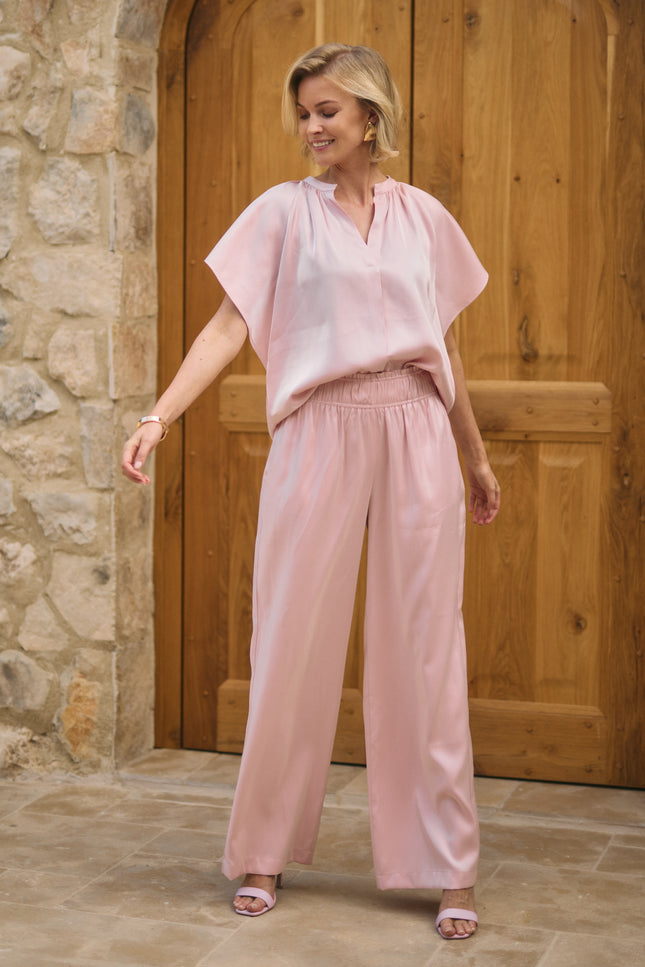 Nukus Broek Rubi Shiny Blush NKS09059 Stretchshop.nl