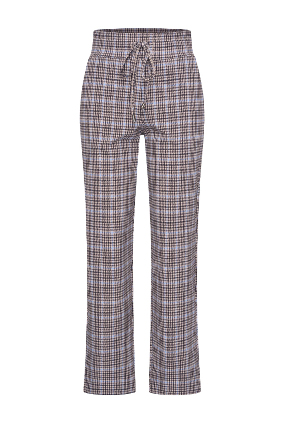 Della Blue Heavy Travel Broek van Mi Piace met Harvest Tweed Print, comfortabele pasvorm en stijlvolle uitstraling.