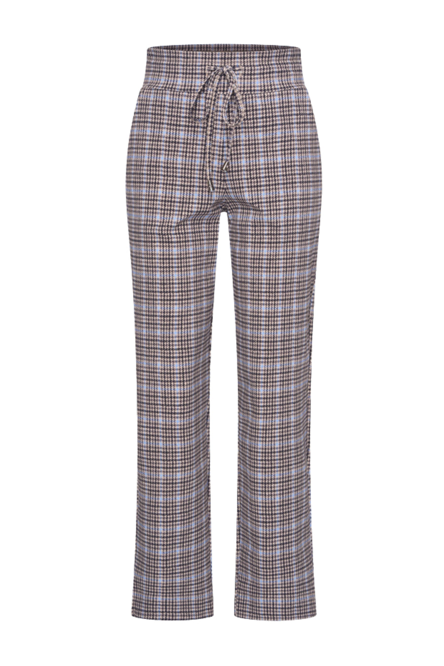 Della Blue Heavy Travel Broek van Mi Piace met Harvest Tweed Print, comfortabele pasvorm en stijlvolle uitstraling.