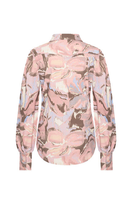 Mi Piace Travel Blouse Wild Flower Print Lavender Blue 202037 Stretchshop.nl