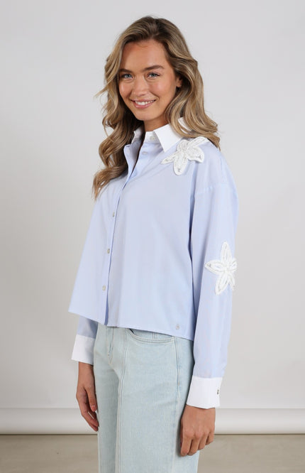 Blouse Tessa Stripe Offwhite Cloudy NKS02218