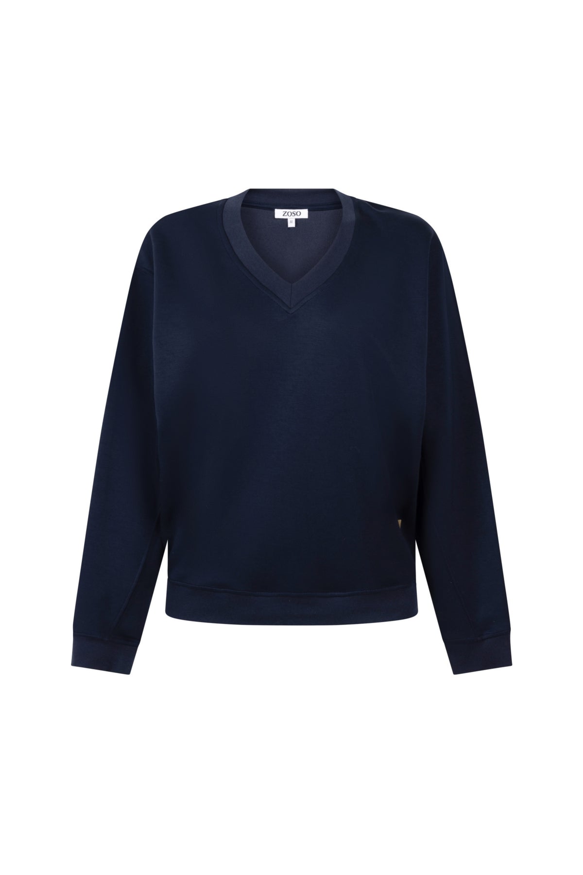 Zoso Cody Navy sweater, comfortabele katoenen trui in donkerblauw met ronde hals en lange mouwen.