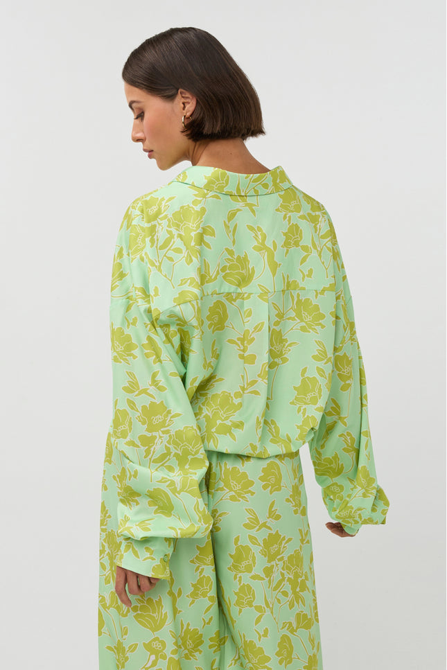 Studio Amaya Blouse Lilou Multi Print Green Stretchshop.nl