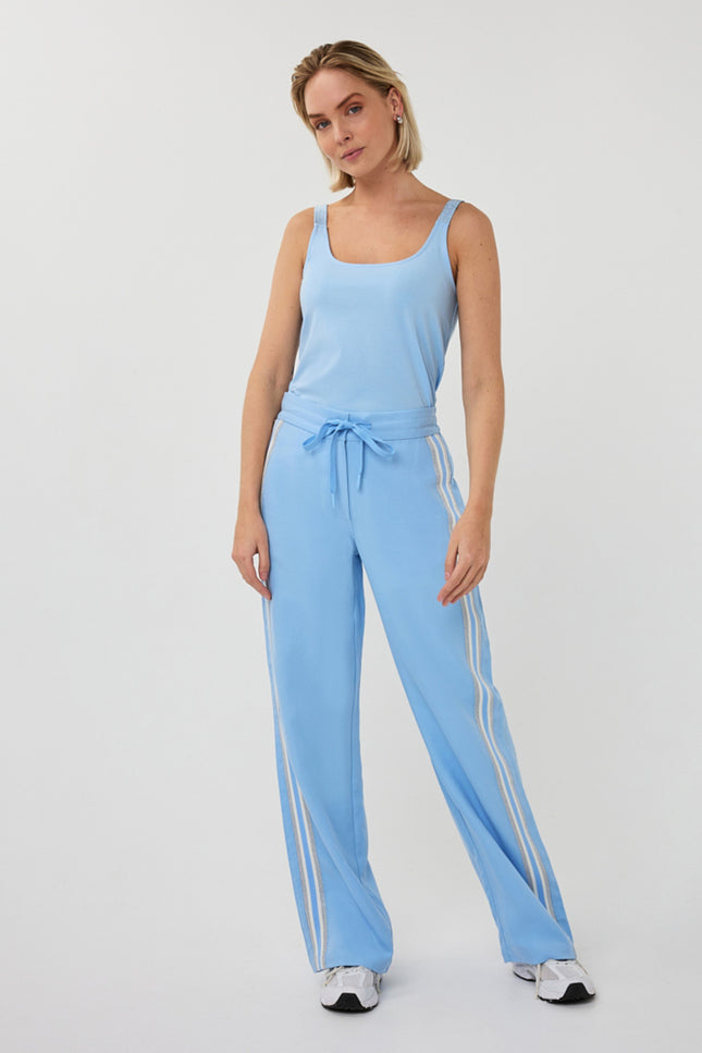 EsQualo Broek Tape Sideseam Pacific Blue SP26.05009 Stretchshop.nl