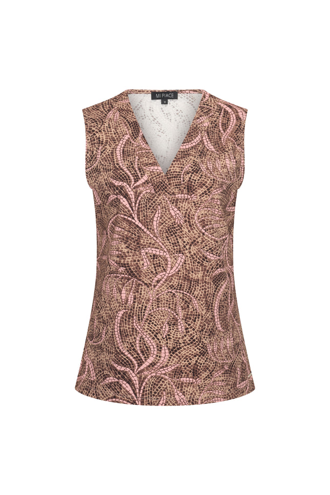 Mi Piace Travel Top Twilight Twigs Print Espresso 202425 Stretchshop.nl