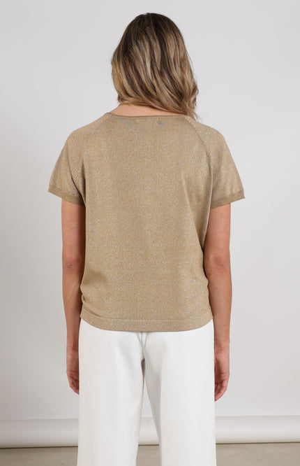Nukus Top Anita Lurex Camel NKS01085 Stretchshop.nl