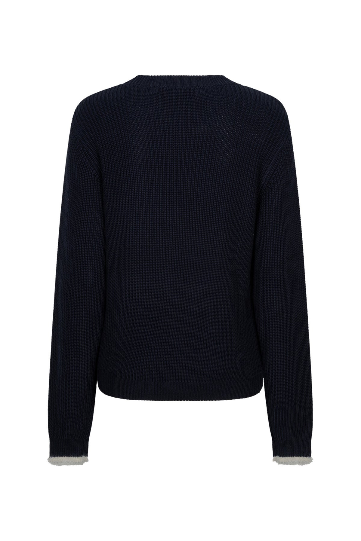 Dames sweater van Red Button met navy Ribbon Logo SRB5139, witte details en een zachte, comfortabele pasvorm.