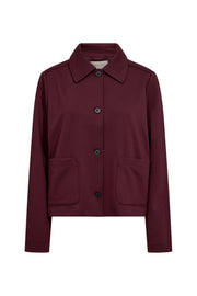 Donkerblauwe Freequent Fqnanni Port Royale jas met capuchon en ritssluiting, geschikt voor winter en casual draagstijl.